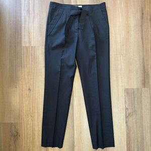 Anthropologie Leifsdottir Women’s 6 Small Grey Tie Waist Dress Pants Linen Blend